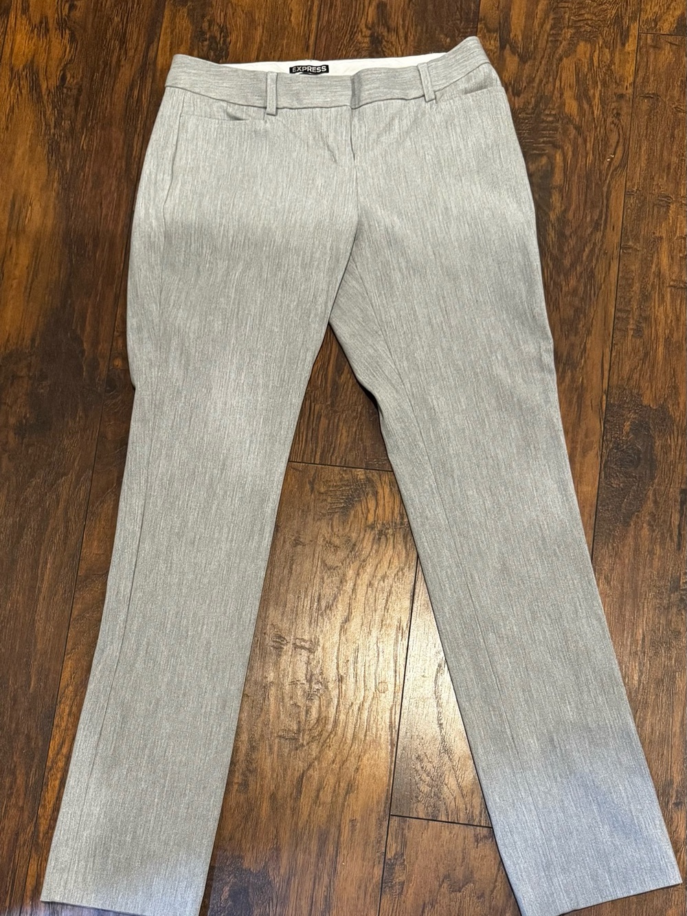 Express Columnist Gray Dress Pants Size 4 Long Straight Leg Career Trousers